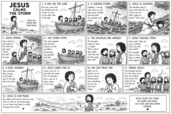 La Tempête, histoire biblique illustrée